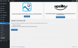 Page screenshot: Settings &rarr; Rb Disable Comments