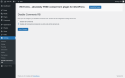 Page screenshot: Settings &rarr; Disable Comments RB