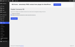 Page screenshot: Settings &rarr; Disable Comments RB