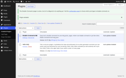 Page screenshot: Plugins &lsaquo; Test site &mdash; WordPress