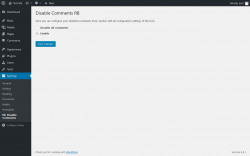 Page screenshot: Settings &rarr; Rb Disable Comments