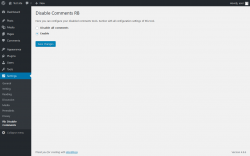 Page screenshot: Settings  &rarr; Rb Disable Comments