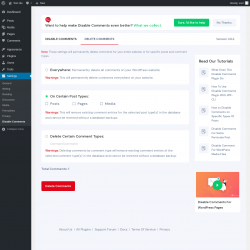 Page screenshot: Tools &rarr; Delete Comments