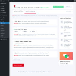 Page screenshot: Tools &rarr; Delete Comments