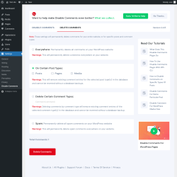 Page screenshot: Tools &rarr; Delete Comments
