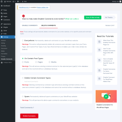 Page screenshot: Tools → Delete Comments