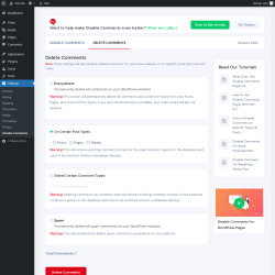 Page screenshot: Tools → Delete Comments