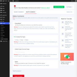 Page screenshot: Tools &rarr; Delete Comments