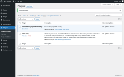 Page screenshot: Plugins &lsaquo; Test site &mdash; WordPress