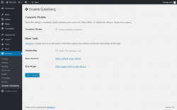 Page screenshot: Settings  &rarr; Disable Gutenberg
