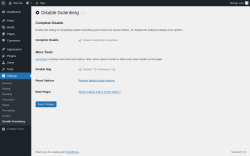 Page screenshot: Settings &rarr; Disable Gutenberg