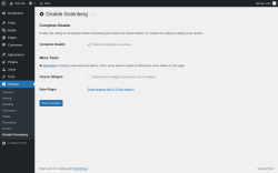 Page screenshot: Settings &rarr; Disable Gutenberg