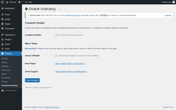 Page screenshot: Settings &rarr; Disable Gutenberg