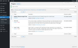 Page screenshot: Plugins &lsaquo; Test site &mdash; WordPress