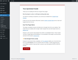 Page screenshot: Google Fonts &lsaquo; Test site &mdash; WordPress