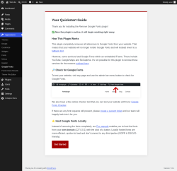 Page screenshot: Appearance &rarr; Google Fonts