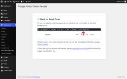 Page screenshot: Appearance &rarr; Fonts Check Results