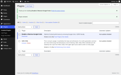 Page screenshot: Plugins &lsaquo; Test site &mdash; WordPress