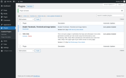 Page screenshot: Plugins &lsaquo; Test site &mdash; WordPress