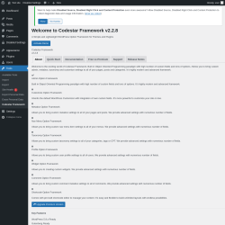 Page screenshot: Tools &rarr; Codestar Framework