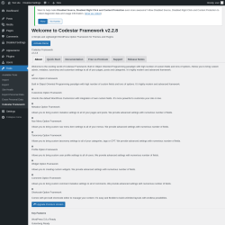 Page screenshot: Tools &rarr; Codestar Framework