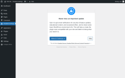 Page screenshot: Disabled Settings &lsaquo; Test site &mdash; WordPress
