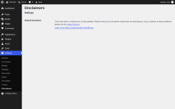 Page screenshot: Settings &rarr; Disclaimers