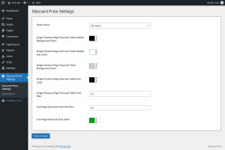 Page screenshot: Discount Price Settings