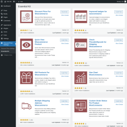 Page screenshot: Discount Price Settings &rarr; Essential Kit