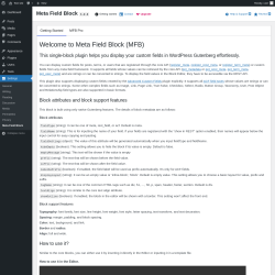 Page screenshot: Settings → Meta Field Block