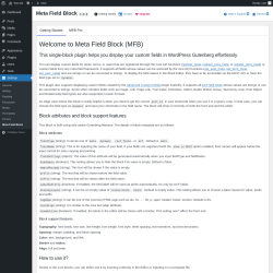 Page screenshot: Settings → Meta Field Block
