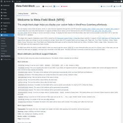 Page screenshot: Settings → Meta Field Block