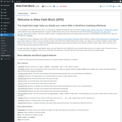 Page screenshot: Settings → Meta Field Block