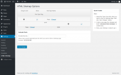 Page screenshot: Settings &rarr; HTML Sitemap