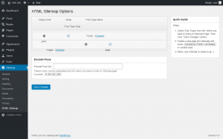Page screenshot: Settings &rarr; HTML Sitemap