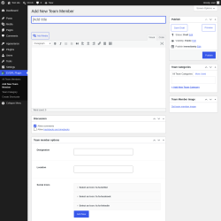 Page screenshot: EVDPL Plugin &rarr; Add New Team Member