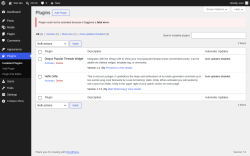 Page screenshot: Plugins &lsaquo; Test site &mdash; WordPress