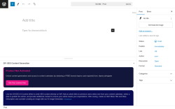 Page screenshot: Add New Post ‹ Test site — WordPress