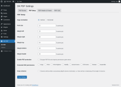 Page screenshot: DK PDF → PDF Setup