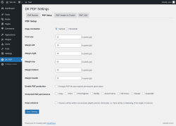 Page screenshot: DK PDF → PDF Setup
