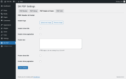 Page screenshot: DK PDF → PDF Header & Footer