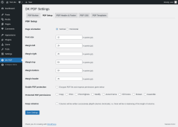 Page screenshot: DK PDF → PDF Setup