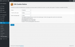 Page screenshot: Settings &rarr; DN Cookie Notice