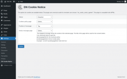 Page screenshot: Settings &rarr; DN Cookie Notice