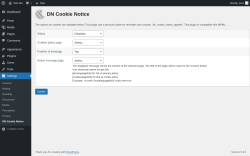 Page screenshot: Settings &rarr; DN Cookie Notice