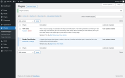 Page screenshot: Plugins &lsaquo; Test site &mdash; WordPress
