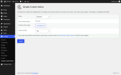 Page screenshot: Settings &rarr; Simple Cookie Notice