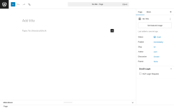 Page screenshot: Add Page &lsaquo; Test site &mdash; WordPress