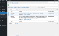 Page screenshot: Plugins ‹ Test site — WordPress