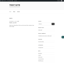 Page screenshot: Test site – Just another WordPress site